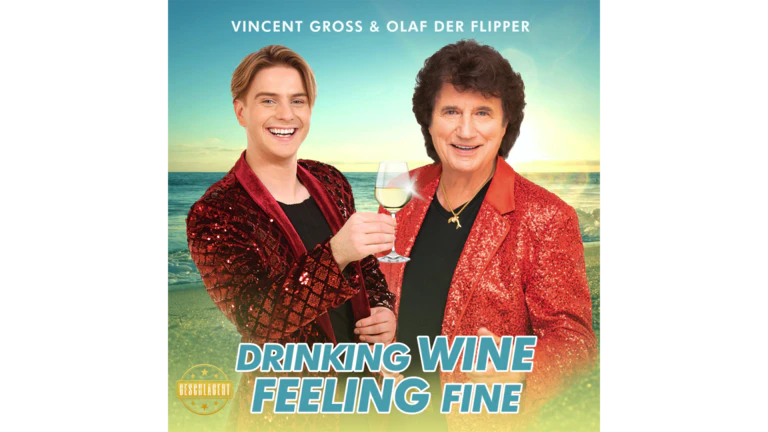 Cover der Single Drinking Wine Feeling Fine von Olaf der Flipper und Vincent Gross
